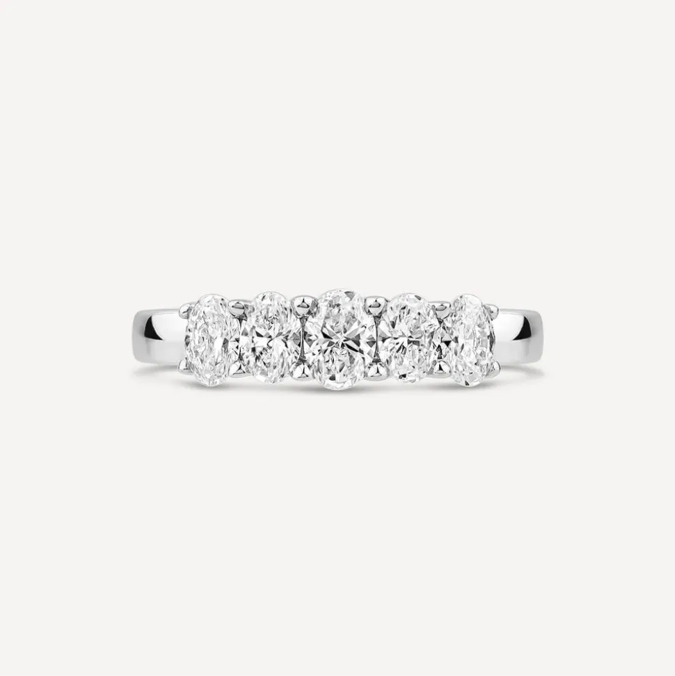 Born 18ct White Gold 5 Stone 1ct Lab Grown Diamond Ring