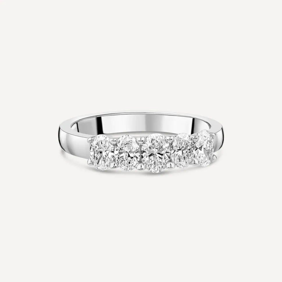 Born 18ct White Gold 5 Stone 1ct Lab Grown Diamond Ring