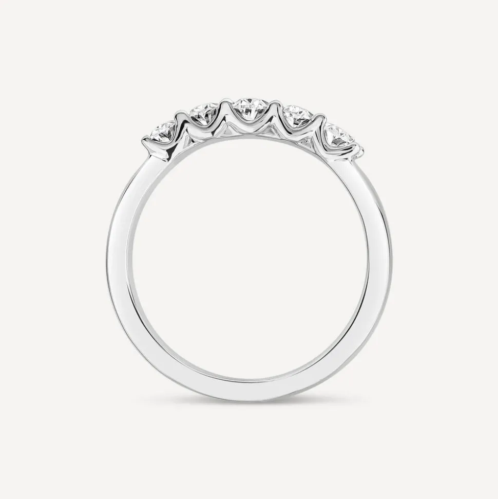 Born 18ct White Gold 5 Stone 1ct Lab Grown Diamond Ring
