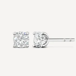 Born 9ct White Gold Lab Grown 0.80ct Diamond Brilliant Stud Earrings