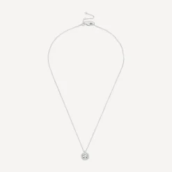 Born 9ct White Gold Lab Grown 0.83ct Halo Diamond Pendant