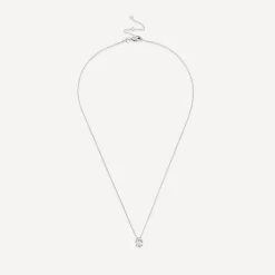 Born 9ct White Gold Lab Grown 0.50ct Diamond Oval Pendant