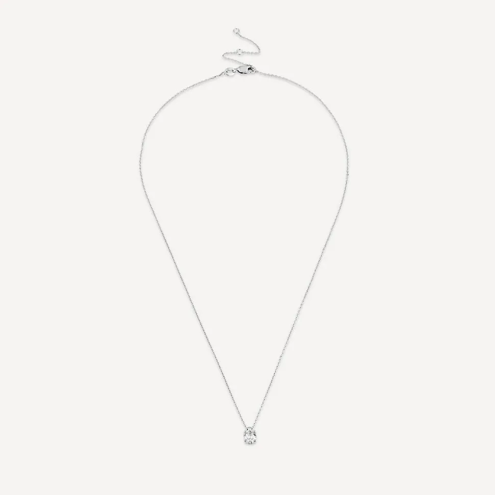 Born 9ct White Gold Lab Grown 0.50ct Diamond Oval Pendant