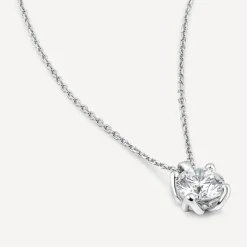Born 9ct White Gold Lab Grown 0.70ct Diamond Round Brilliant Pendant