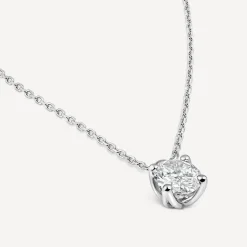Born 9ct White Gold Lab Grown 0.50ct Diamond Oval Pendant