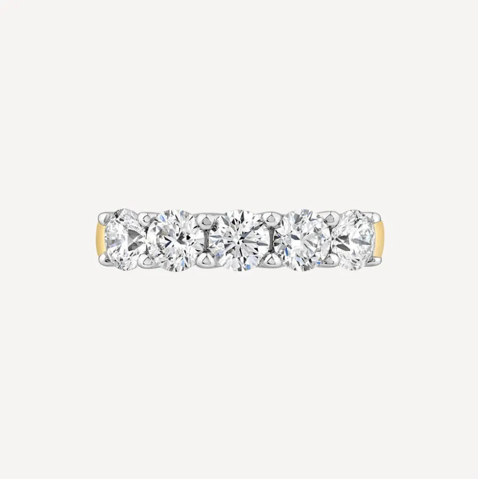 Born 18ct Yellow Gold 5 Stone 1ct Lab Grown Diamond Eternity Ring