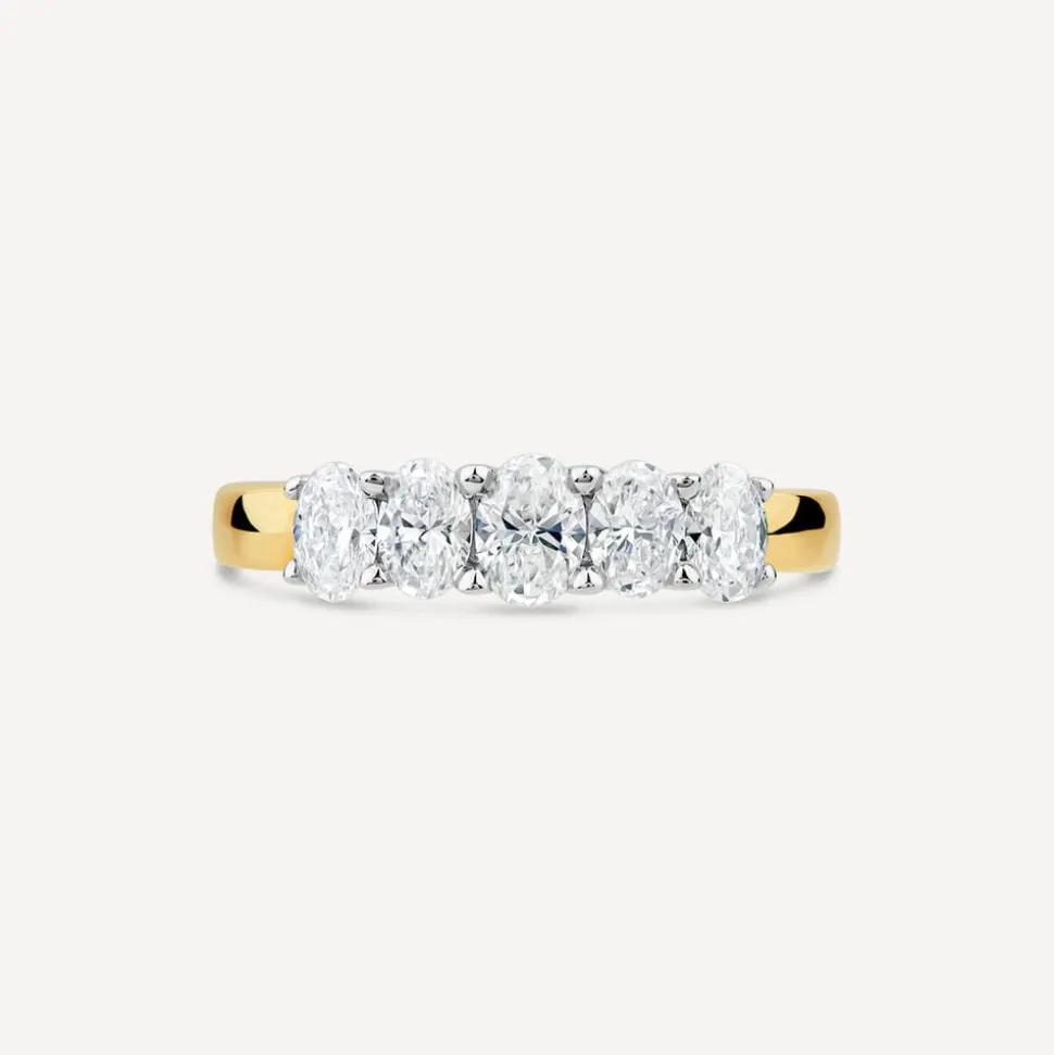 Born 18ct Yellow Gold 5 Stone 1ct Lab Grown Diamond Ring