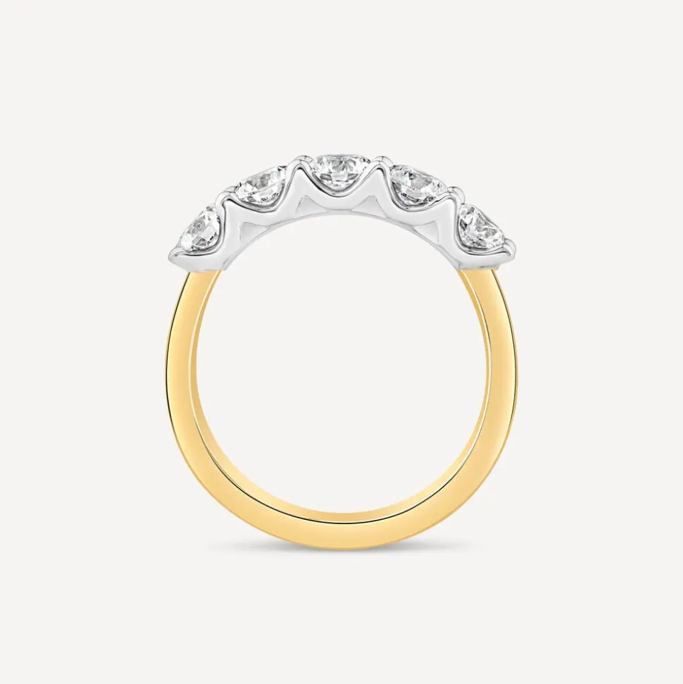 Born 18ct Yellow Gold 5 Stone 1ct Lab Grown Diamond Eternity Ring