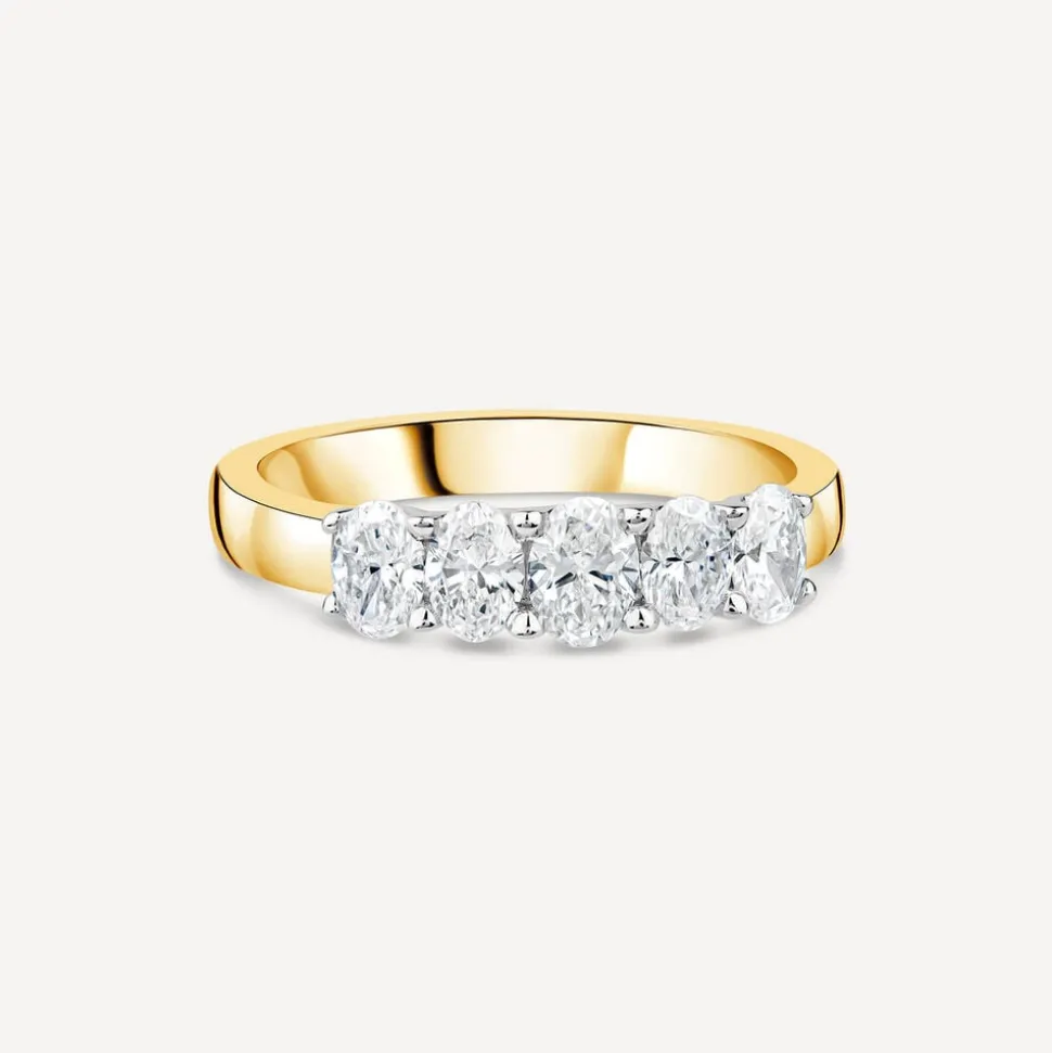 Born 18ct Yellow Gold 5 Stone 1ct Lab Grown Diamond Ring