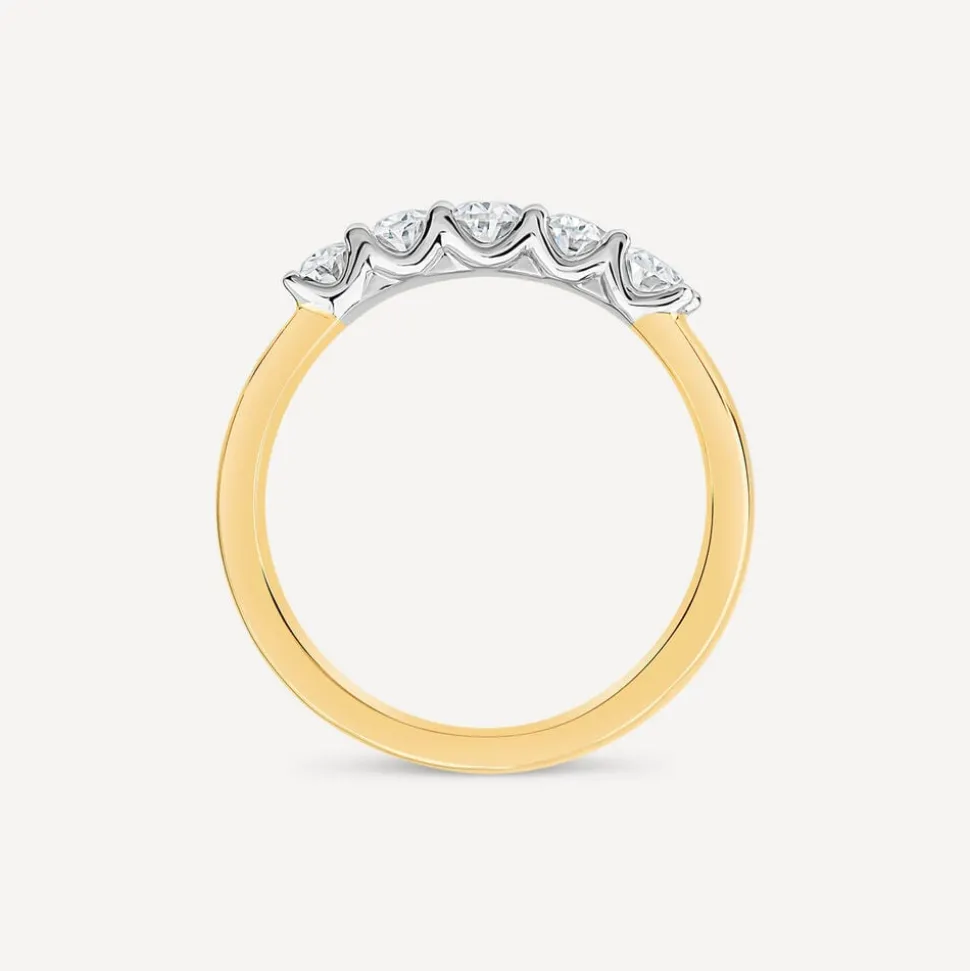 Born 18ct Yellow Gold 5 Stone 1ct Lab Grown Diamond Ring