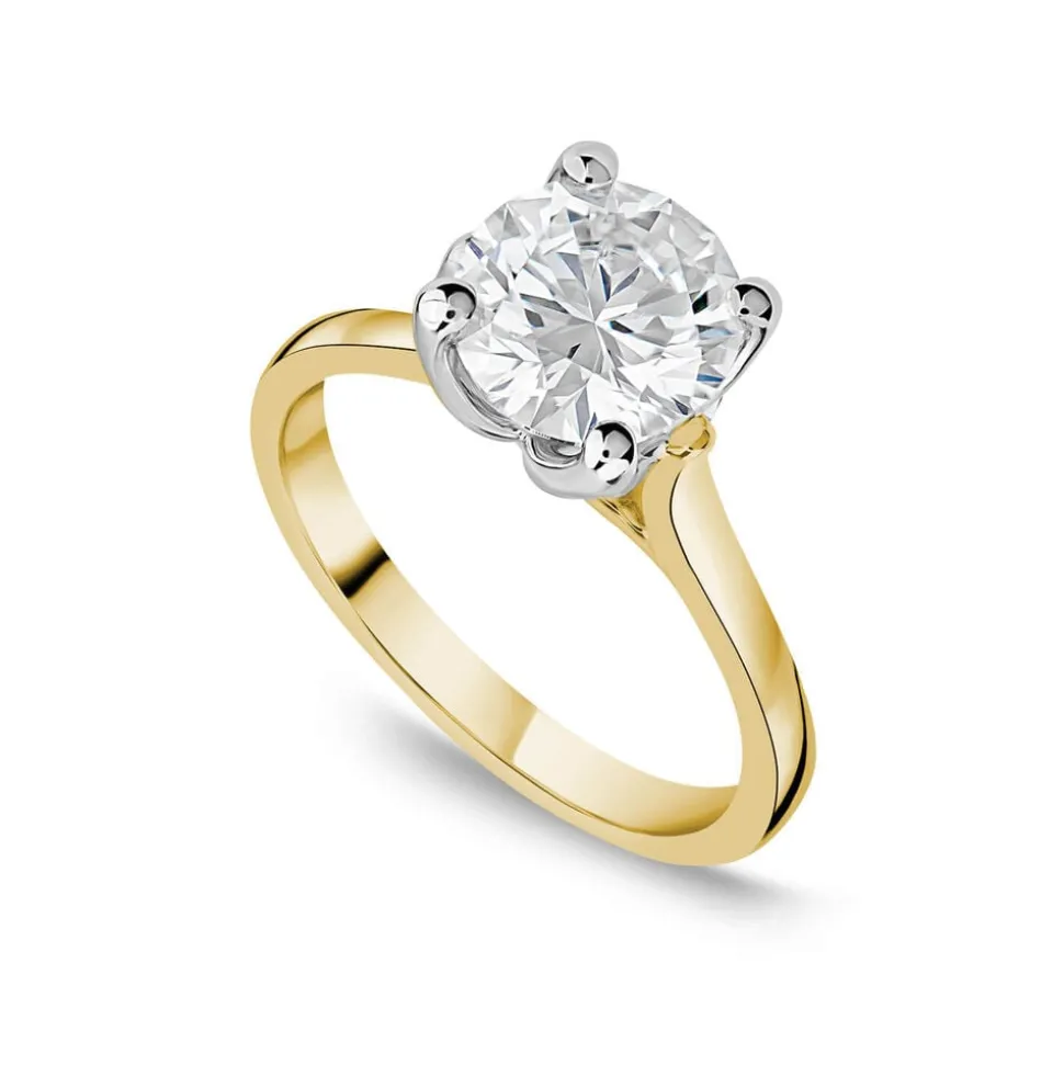 Born 18ct Yellow Gold 2.00ct Lab Grown Round Solitaire Diamond Ring