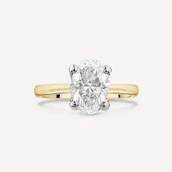 Born 18ct Yellow Gold 2.00ct Lab Grown Oval Solitaire Diamond Ring