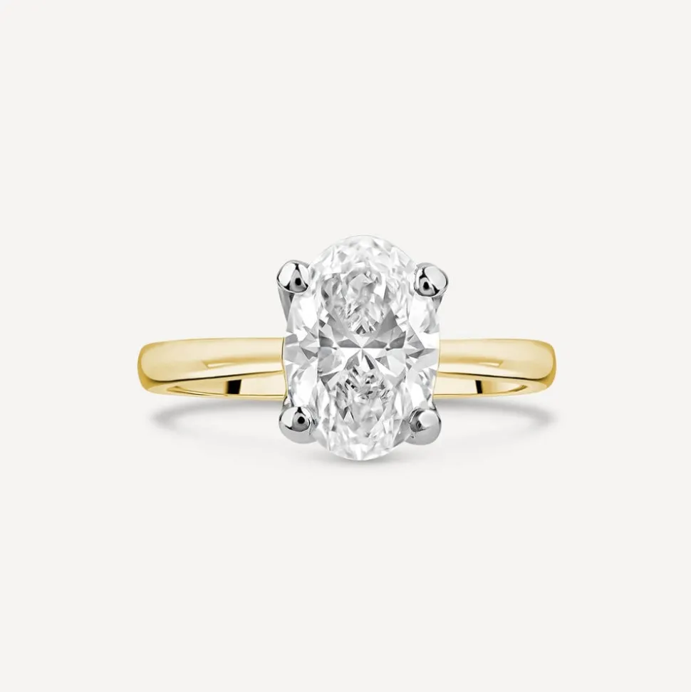 Born 18ct Yellow Gold 2.00ct Lab Grown Oval Solitaire Diamond Ring