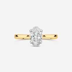 Born 18ct Yellow Gold 1ct Lab Grown Solitaire Oval Diamond Ring