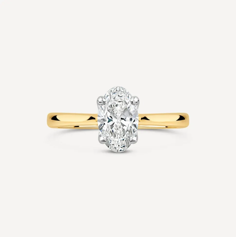 Born 18ct Yellow Gold 1ct Lab Grown Solitaire Oval Diamond Ring