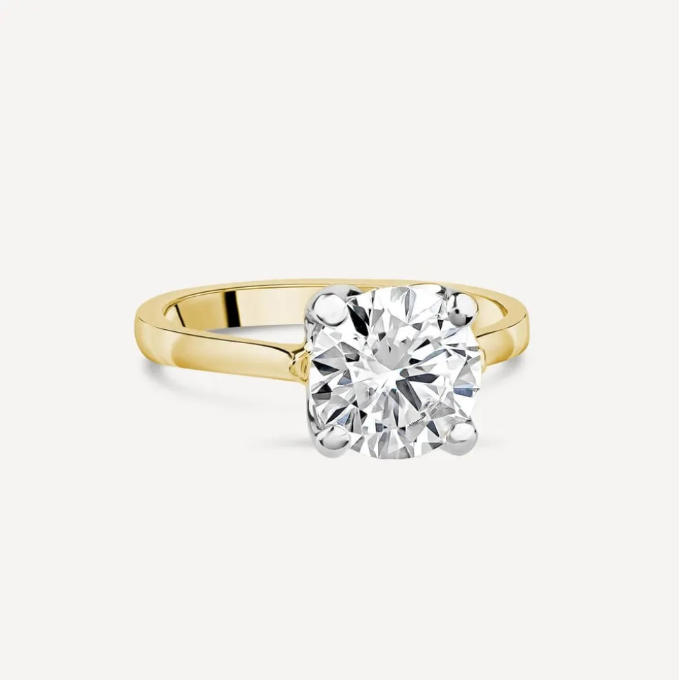 Born 18ct Yellow Gold 2.00ct Lab Grown Round Solitaire Diamond Ring