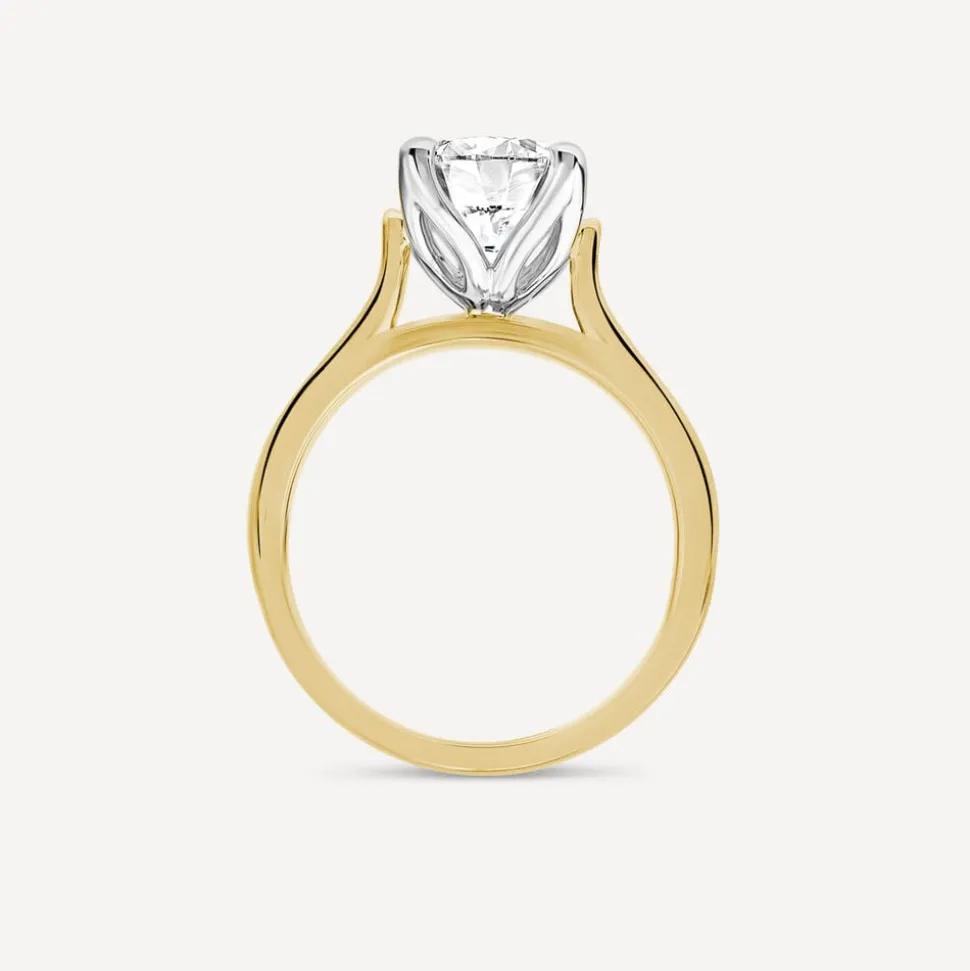 Born 18ct Yellow Gold 2.00ct Lab Grown Round Solitaire Diamond Ring