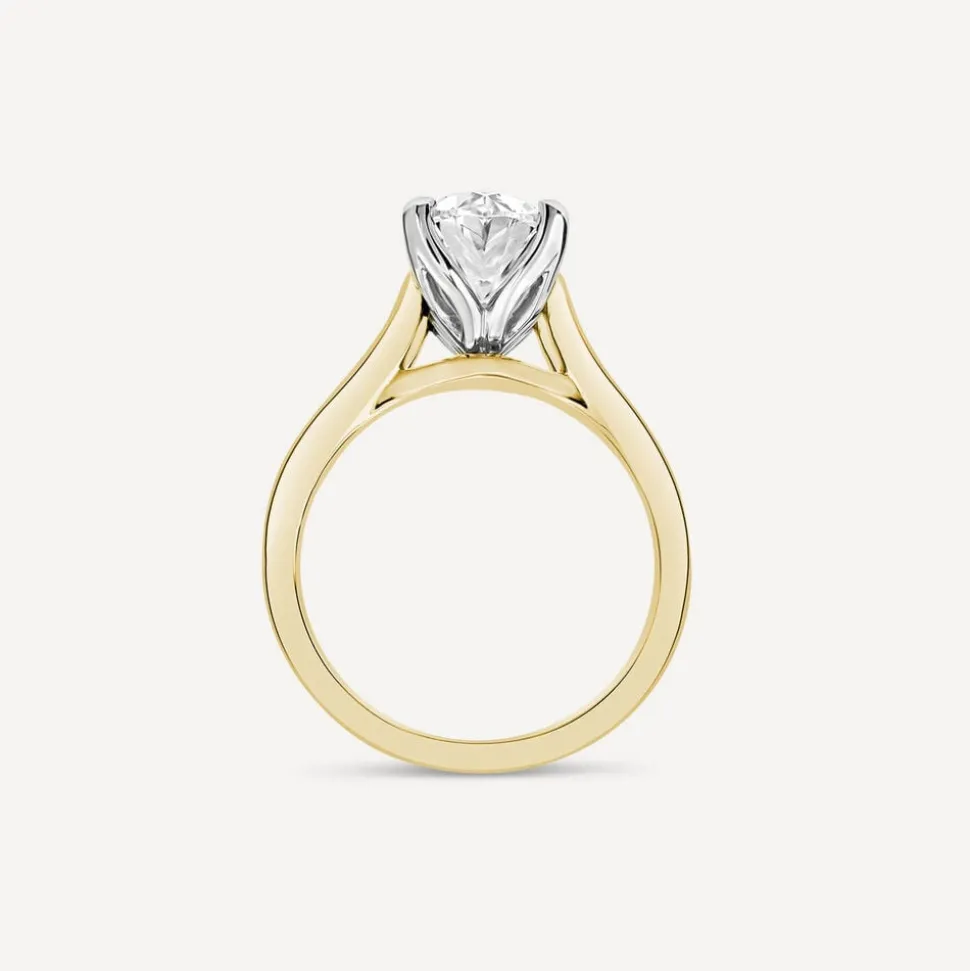 Born 18ct Yellow Gold 2.00ct Lab Grown Oval Solitaire Diamond Ring