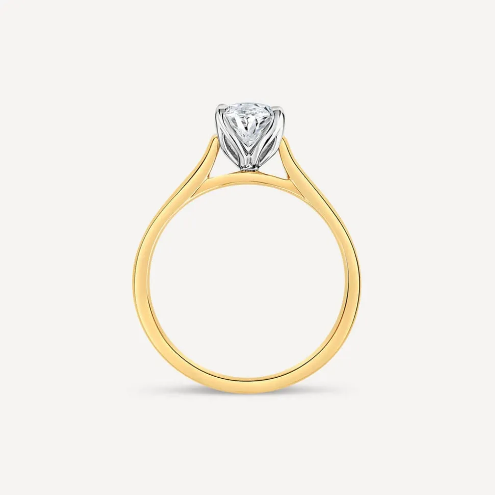 Born 18ct Yellow Gold 1ct Lab Grown Solitaire Oval Diamond Ring