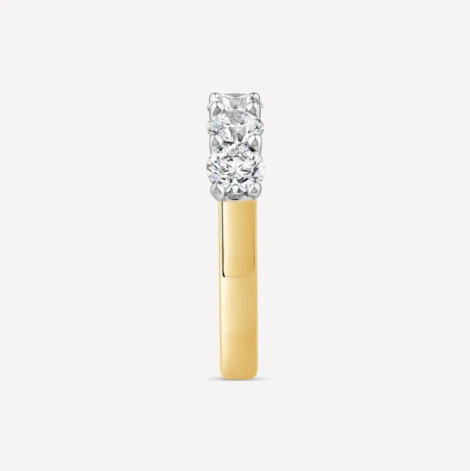 Born 18ct Yellow Gold 1.50ct Lab Grown 5 Stone Half Eternity Diamond Ring