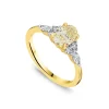 Born 18ct Yellow Gold 1.33ct Yellow Oval Centre & Round/Marquise Lab Grown Diamond Sides Ring