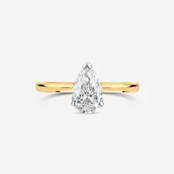 Born 18ct Yellow Gold Lab Grown 1.20ct Pear Diamond Ring