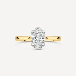 Born 18ct Yellow Gold Lab Grown 1.20ct Solitaire Oval Diamond Ring