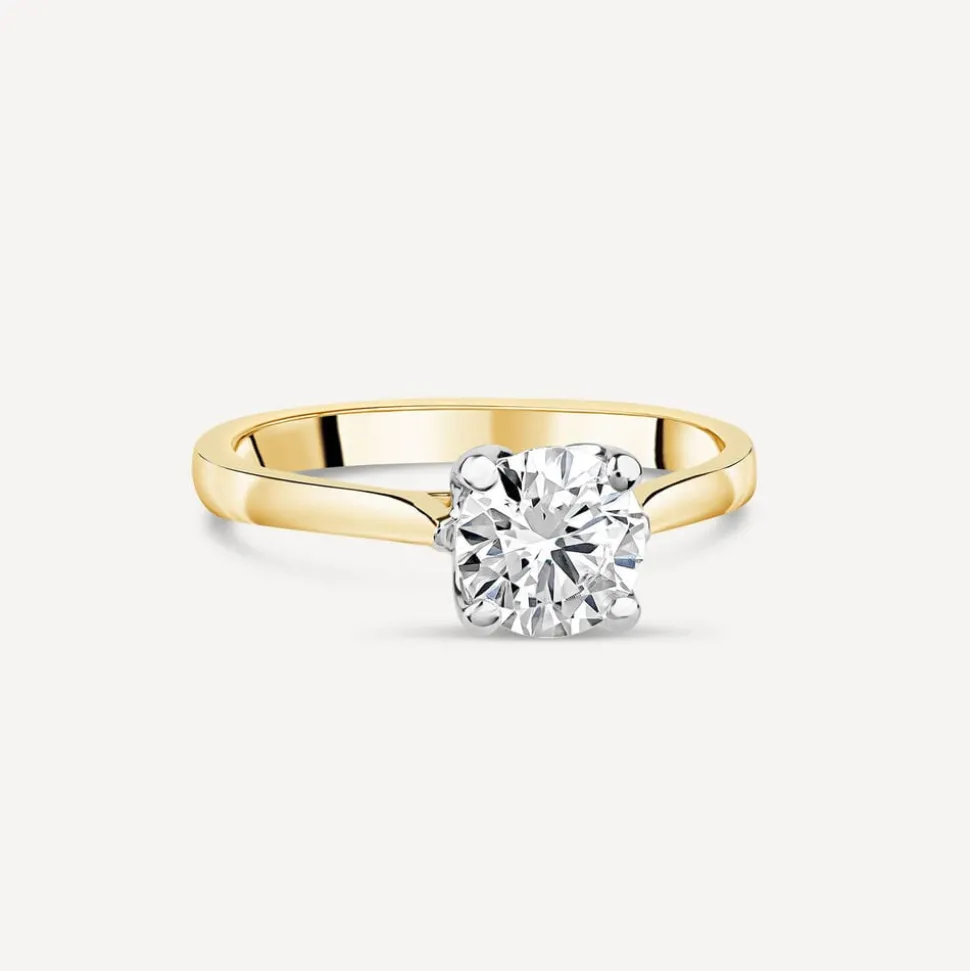 Born 18ct Yellow Gold Lab Grown 1ct Round Brilliant Diamond Ring