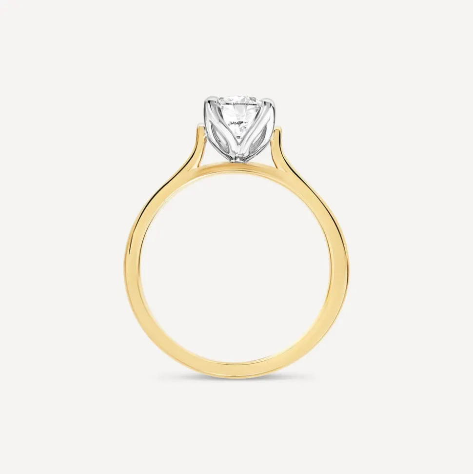 Born 18ct Yellow Gold Lab Grown 1ct Round Brilliant Diamond Ring