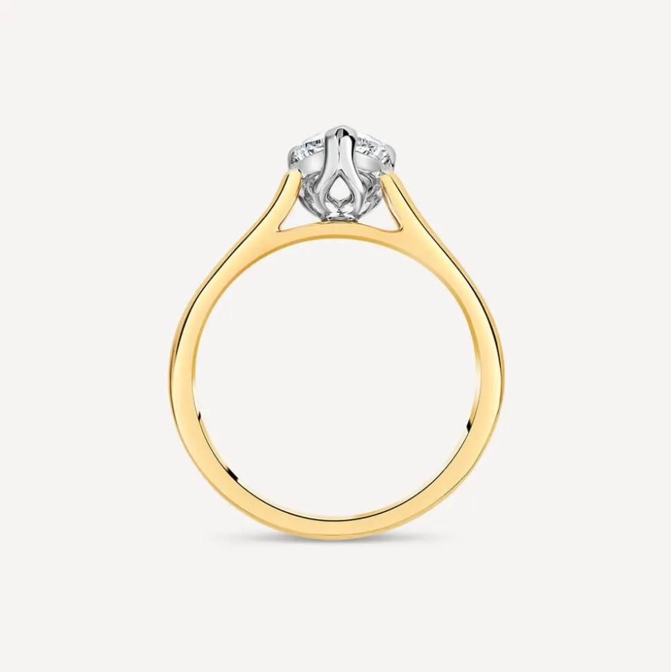 Born 18ct Yellow Gold Lab Grown 1.20ct Pear Diamond Ring