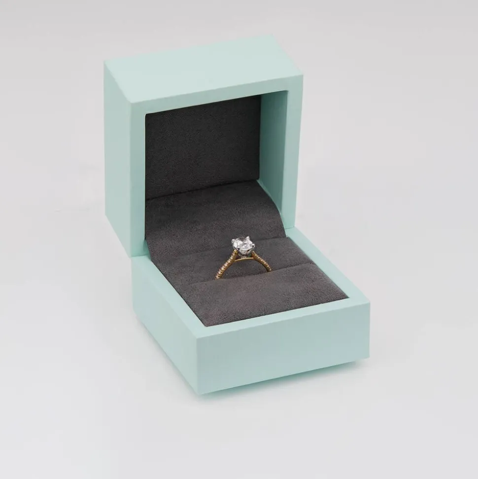 Born 18ct Yellow Gold Lab Grown 1.20ct Oval & Diamond Sides Ring