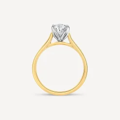 Born 18ct Yellow Gold Lab Grown 1.20ct Solitaire Oval Diamond Ring