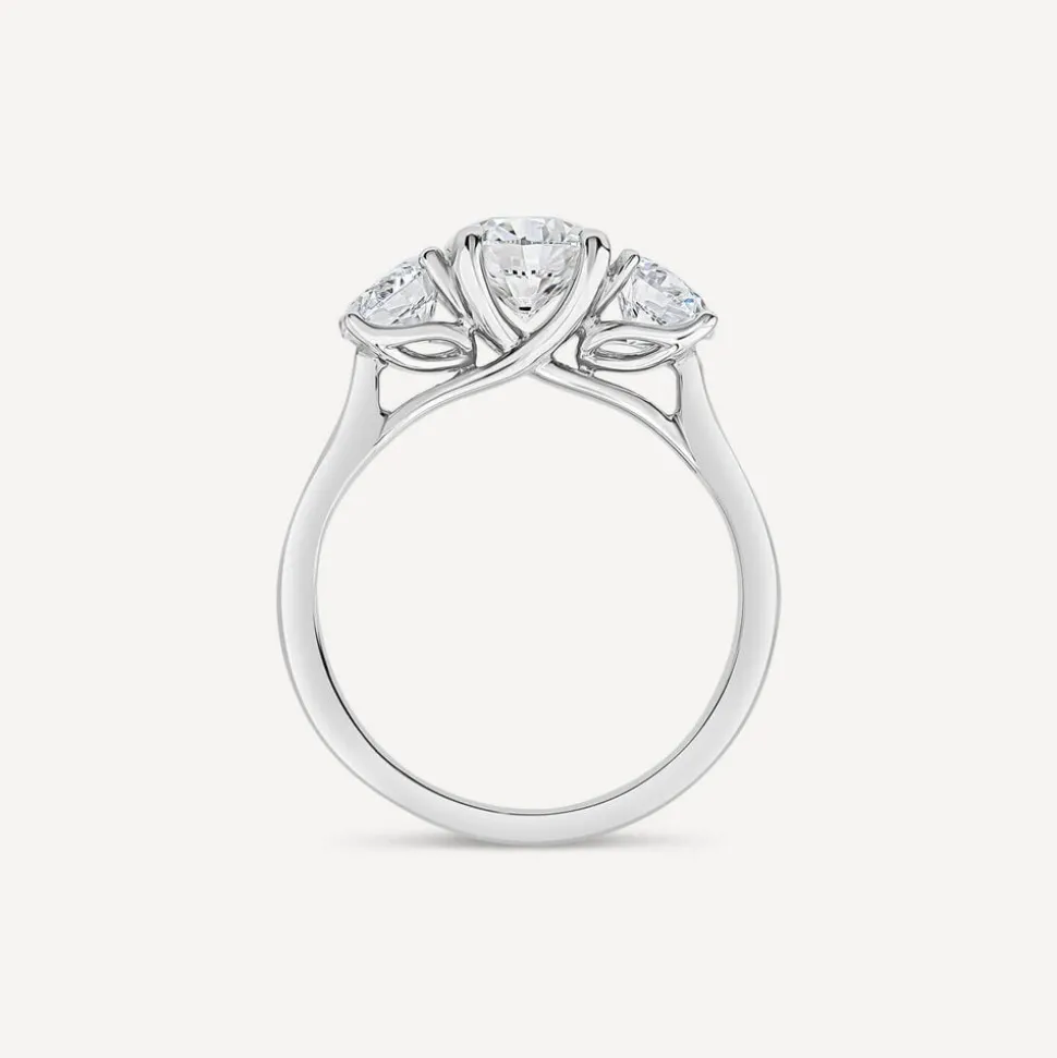 Born Platinum 2ct 3 Round Brilliant Stone Diamond Ring