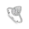 Born Platinum 1.40ct Lab Grown Pear Halo & Diamond Sides Ring