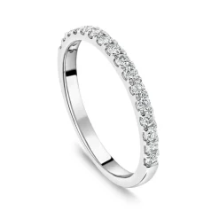 Born Platinum 0.25ct Lab Grown Diamond Claw Set Half Eternity Wedding Ring
