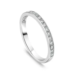 Born Platinum 0.15ct Lab Grown Diamond Pave Set Half Eternity Wedding Ring