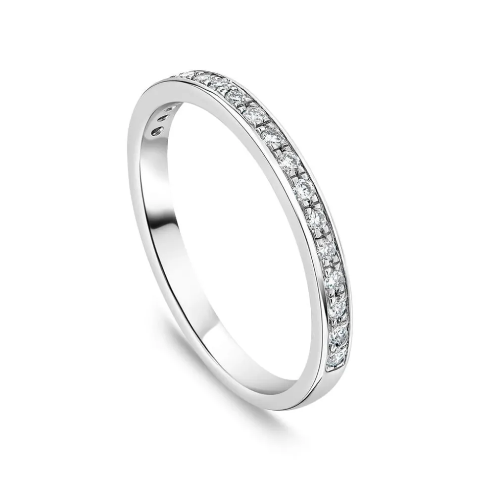 Born Platinum 0.15ct Lab Grown Diamond Pave Set Half Eternity Wedding Ring