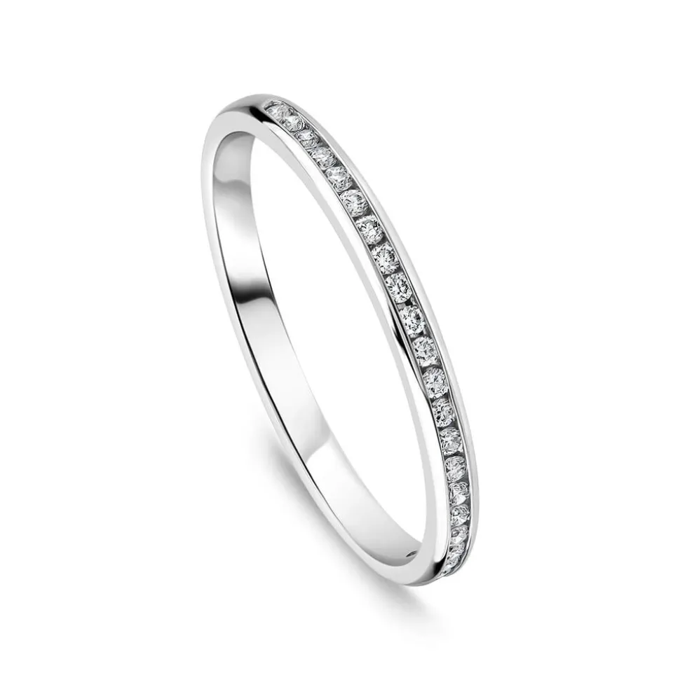 Born Platinum 0.10ct Lab Grown Diamond Channel Set Half Eternity Wedding Ring