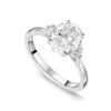 Born Platinum 1.78ct Lab Grown Oval Centre & Half Moon Shaped Sides Diamond Ring