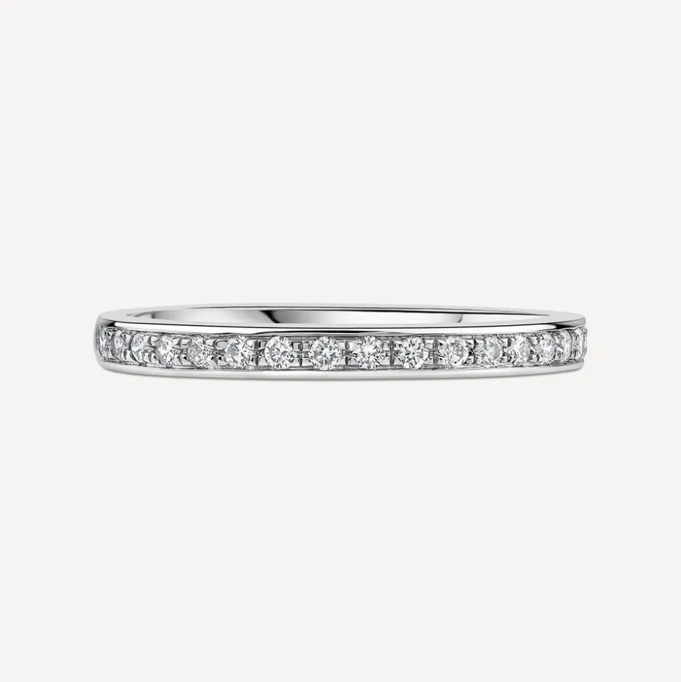 Born Platinum 0.15ct Lab Grown Diamond Pave Set Half Eternity Wedding Ring
