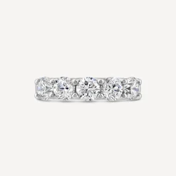 Born Platinum 2ct Lab Grown 5 Stone Half Eternity Diamond Ring