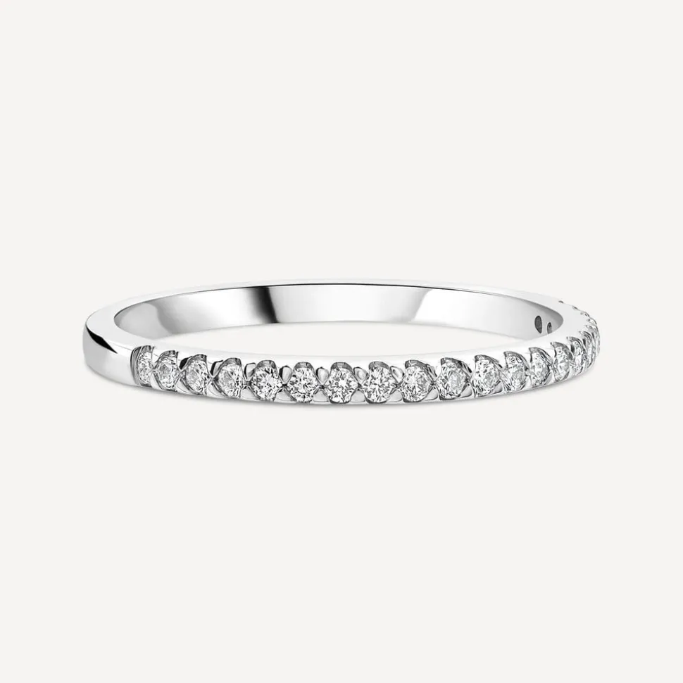 Born Platinum 0.15ct Lab Grown Diamond Triangle Claw Set Half Eternity Wedding Ring