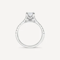 Born Platinum 1.20ct Lab Grown Emerald Cut & Diamond Sides Ring