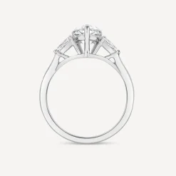 Born Platinum 1.80ct Lab Grown Pear Centre & Sides Diamond Ring