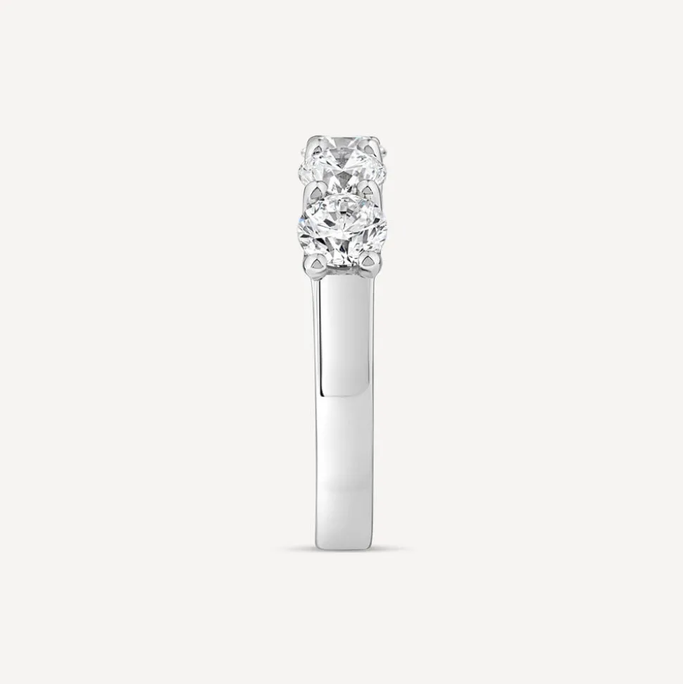Born Platinum 2ct Lab Grown 5 Stone Half Eternity Diamond Ring