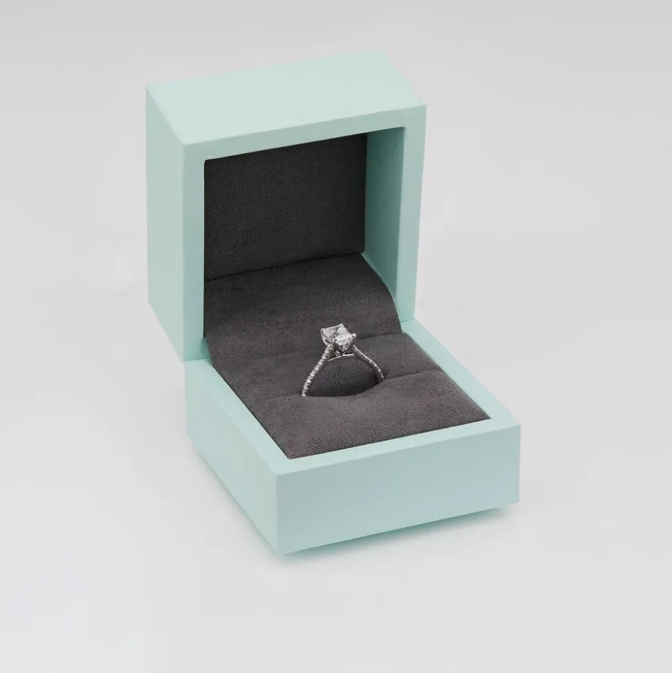 Born Platinum 1.20ct Lab Grown Emerald Cut & Diamond Sides Ring