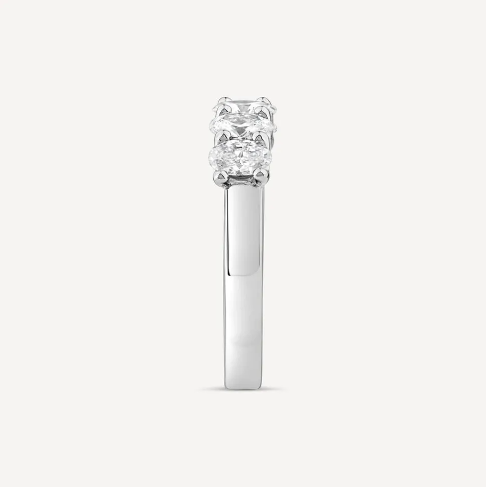 Born Platinum 0.90ct Lab Grown 5 Stone Oval Half Eternity Diamond Ring