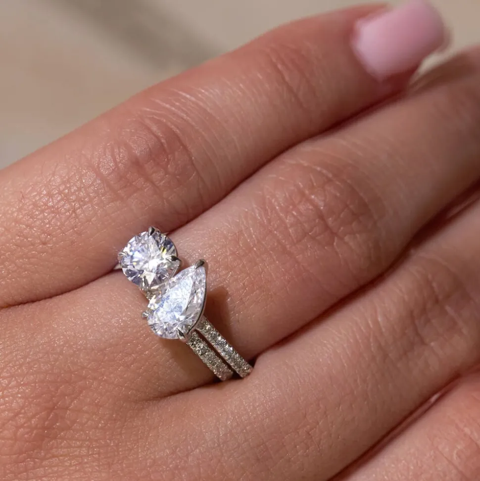 Born Platinum 0.20ct Lab Grown Diamond Claw Set Half Eternity Wedding Ring
