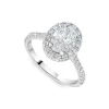 Born Platinum Lab Grown 1.61ct Oval Halo & Diamond Sides Ring