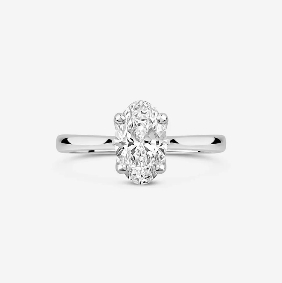 Born Platinum Lab Grown 1.50ct Solitaire Oval Diamond Ring